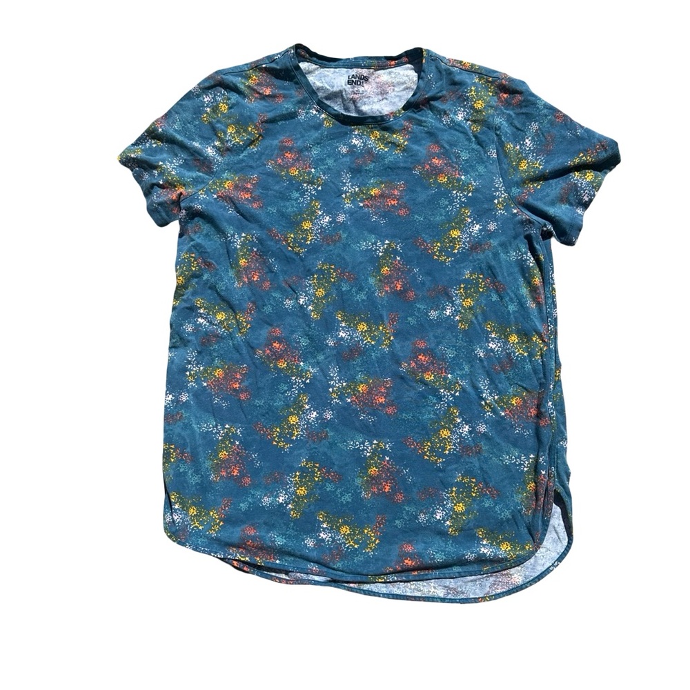 Lands’ End Patterned Blue T-Shirt